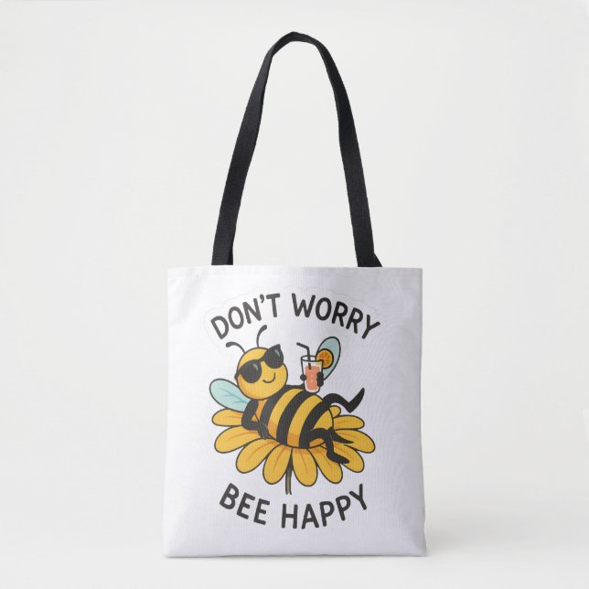 Don't worry bee happy tote bag (Front)