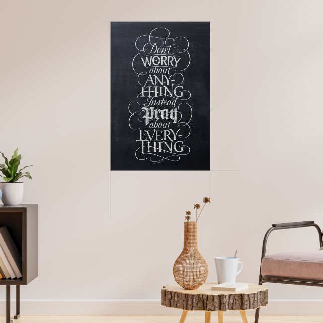DON'T WORRY - Chalkboard Calligraphy Chalk Poster (Living Room 3)