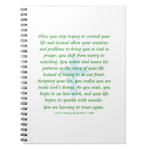 Don't Worry - Pray and Watch Notebook