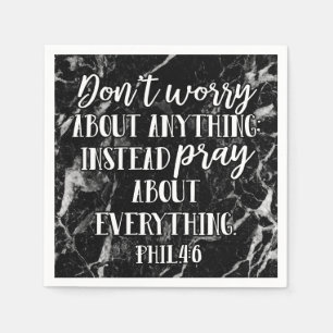 Dont Worry Pray Bible Verse Scripture Christian Napkin