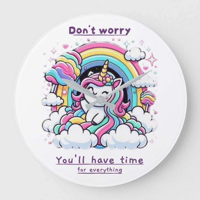 Don't Worry, You'll Have Time for Everything" Large Clock (Front)