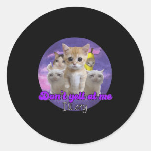 Don't Yell At Me I'll Cry Sad Cat Classic Round Sticker
