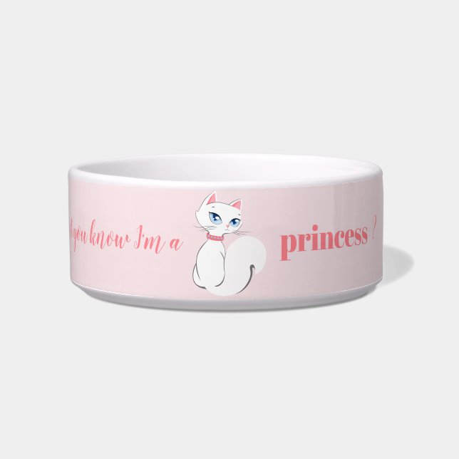 "Don't you know I'm a princess?" cat food dish (Front)
