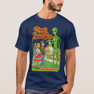 Dontalk to Strangers Alien UFO Retro Funny Adult H T-Shirt