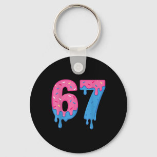 Donut 67 Meme Fun Six Seven Sprinkles Design  Keychain