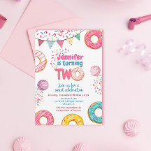 Donut Anniversaire Invitation Sweet DEUX
