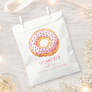 donut baby shower pink girly cute welcome favour bag