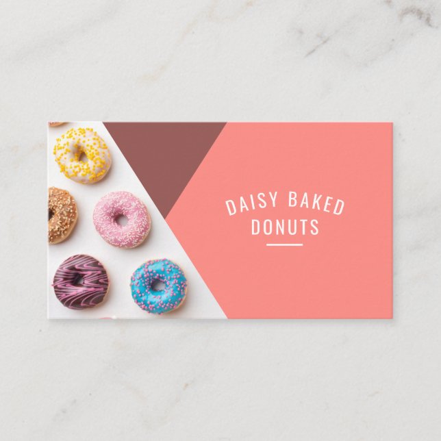 Donut Bakery Sweet Chef Desserts Carte de visite (Devant)