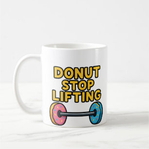 Donut Barbell Funny Gym Mug   Sweet & Strong Fitne