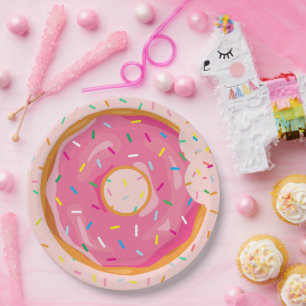 Donut Birthday Donut with sprinkles birthday Paper Plate