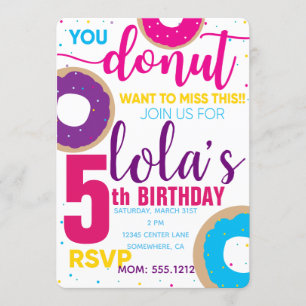 DONUT BIRTHDAY INVITE