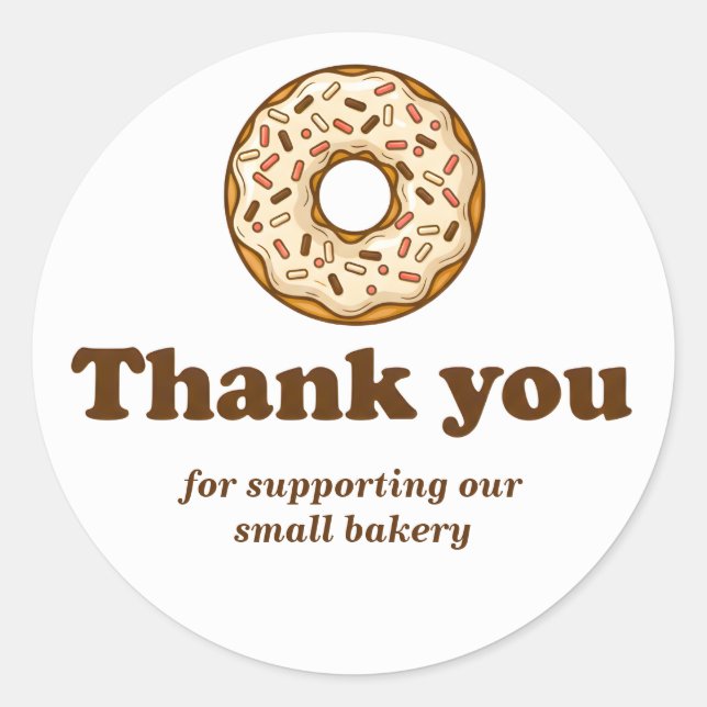 Donut Brown Bakery Thank You Sticker (Devant)
