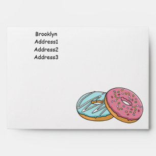 Donut cartoon illustration envelope