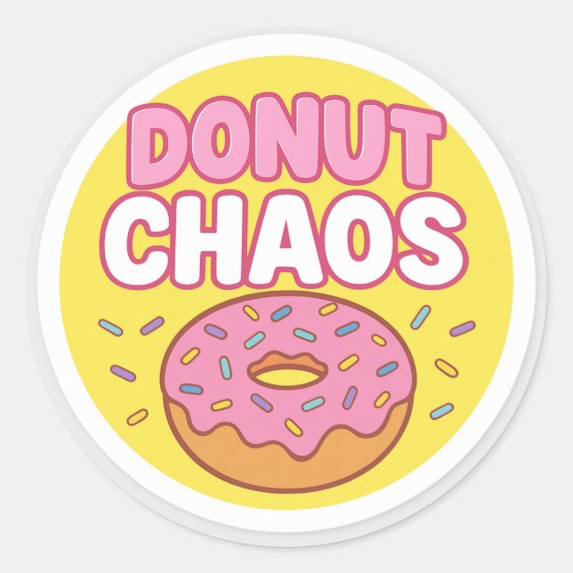 Donut Chaos Round Sticker (Devant)