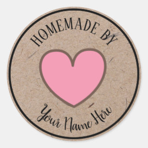 Donut Cookie Cake Heart Homemade By Vintage Craft Classic Round Sticker