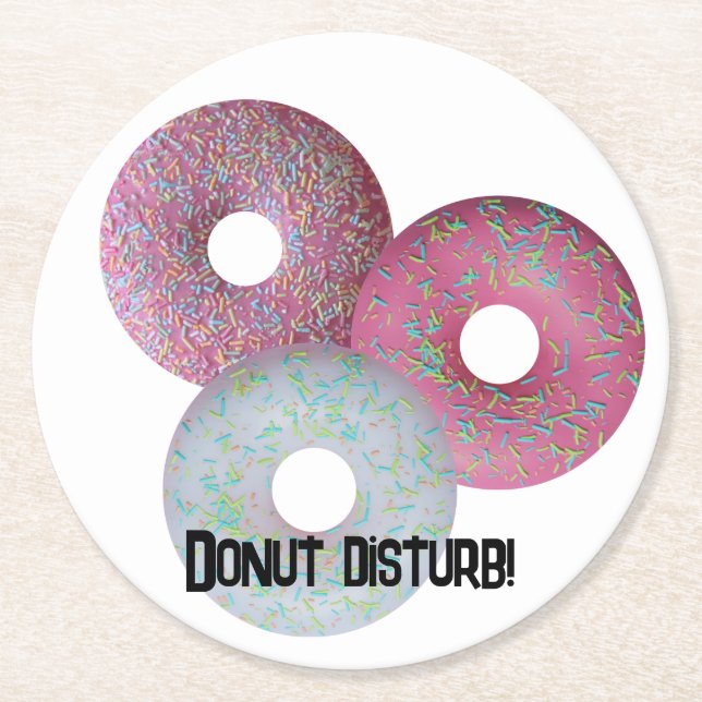 Donut disturb! Paper Coaster (Front)