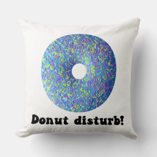 Donut disturb throw pillow