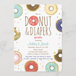 Donut et Diapeurs Invitation à saupoudrer Douche a