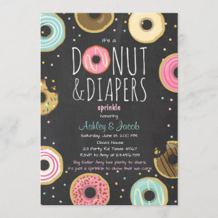 Donut et Diapeurs Invitation à saupoudrer Douche a