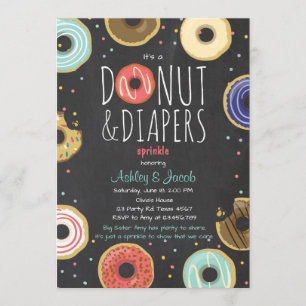 Donut et Diapeurs Invitation à saupoudrer Douche a