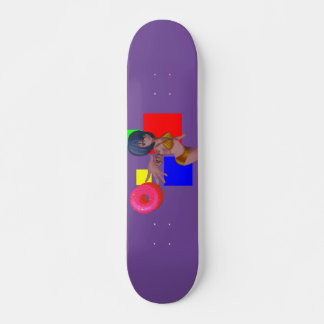 Donut + Female character pop art abstract Skateboard