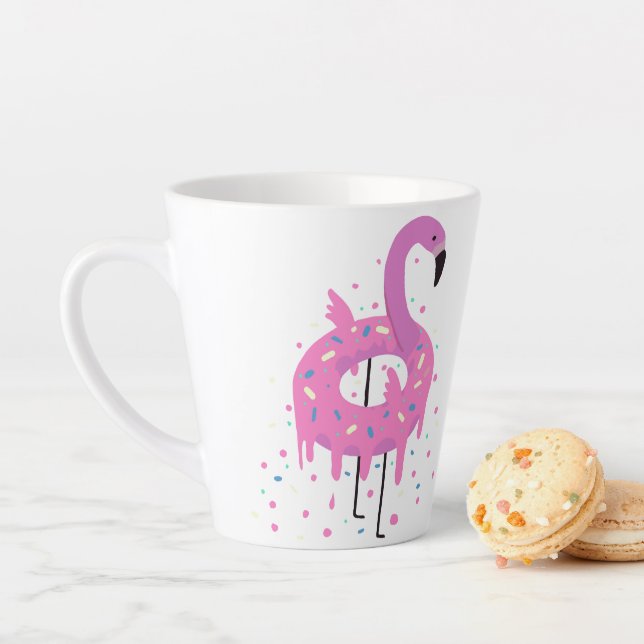 Donut Flamingo Funny Latte Mug (In Situ)