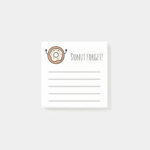 Donut Forget Funny Happy Donut With Lines Post-it Notes