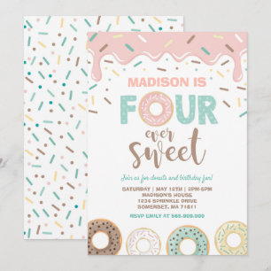 Donut Four Ever Sweet Invitation Donut 4e annivers