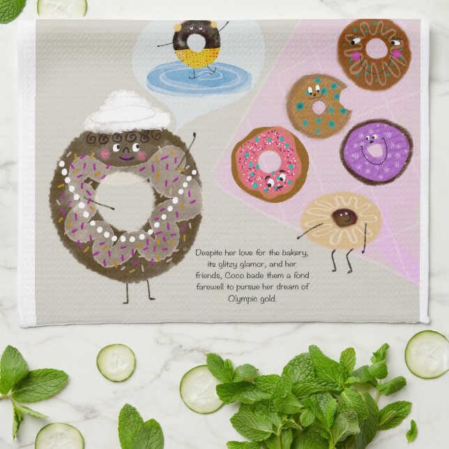 Donut Friends Kitchen Tea Serviette (Plié)