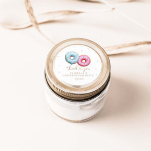 Donut Gender Reveal Boy Or Girl Party Classic Round Sticker