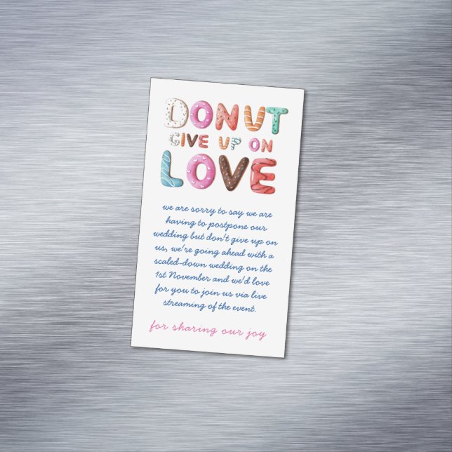 DONUT Give Up On Love Change of Date Plans Cards (In Situ)