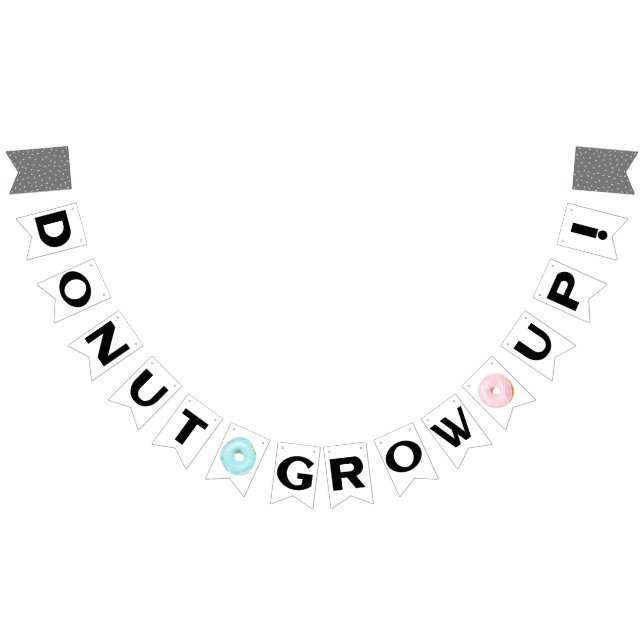 DONUT GROW UP Birthday Party Bunting Flags (All)