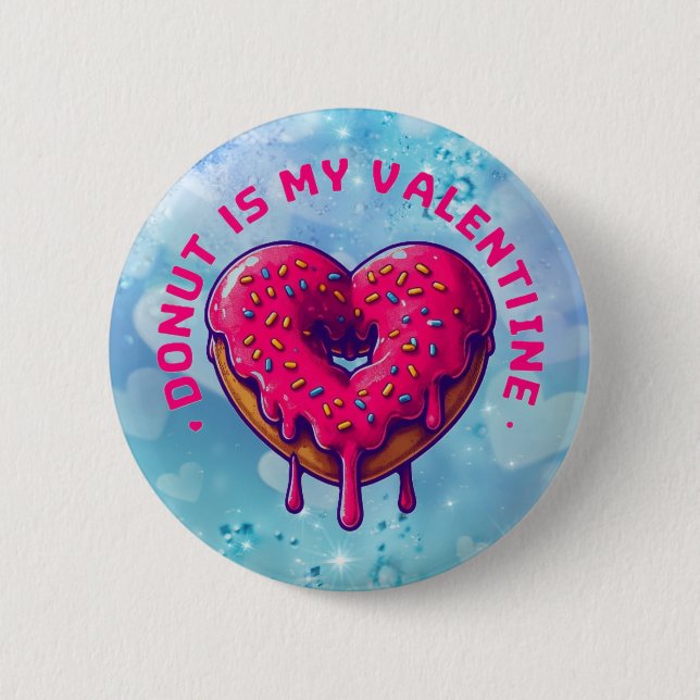 Donut heart 2 inch round button (Front)