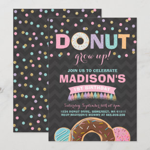 Donut Invitation Anniversaire Donut Grow Up Party