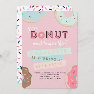 Donut Invitation Anniversaire - Donut Miss Cette F