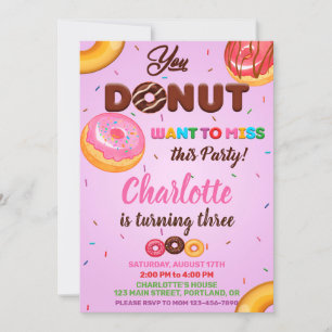 Donut invitation anniversaire Purple sprinkings Pa