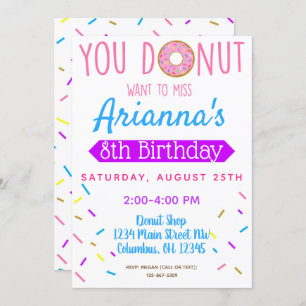 Donut, Invitation du Parti Anniversaire de enfant 
