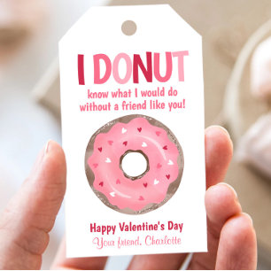 Donut Kids Valentine's day Gift Classroom Tag 