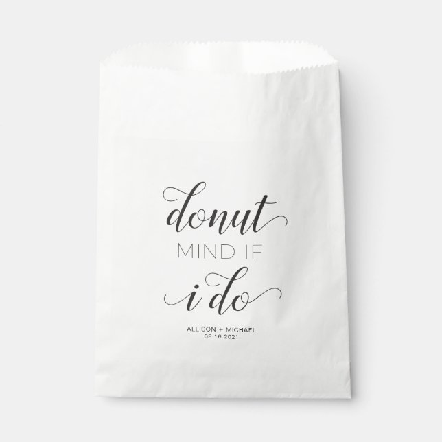 Donut Mind If I Do Wedding Treat Bag Favour (Front)