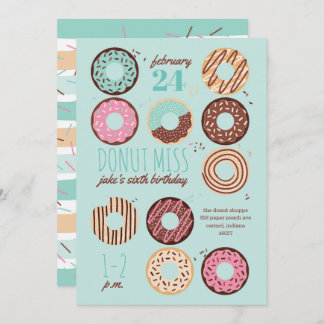Donut Miss Boy's Donut Anniversaire Invitation
