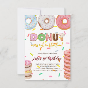 DoNut miss out o Birthday Party Invitation 