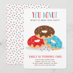 Donut Miss This Fun Anniversaire invitation