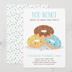 Donut Miss This Fun Anniversaire invitation Mist