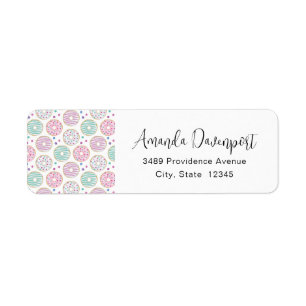 Donut Motif mignon Adresse colorée