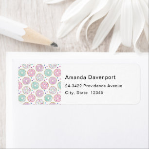 Donut Motif mignon Adresse colorée