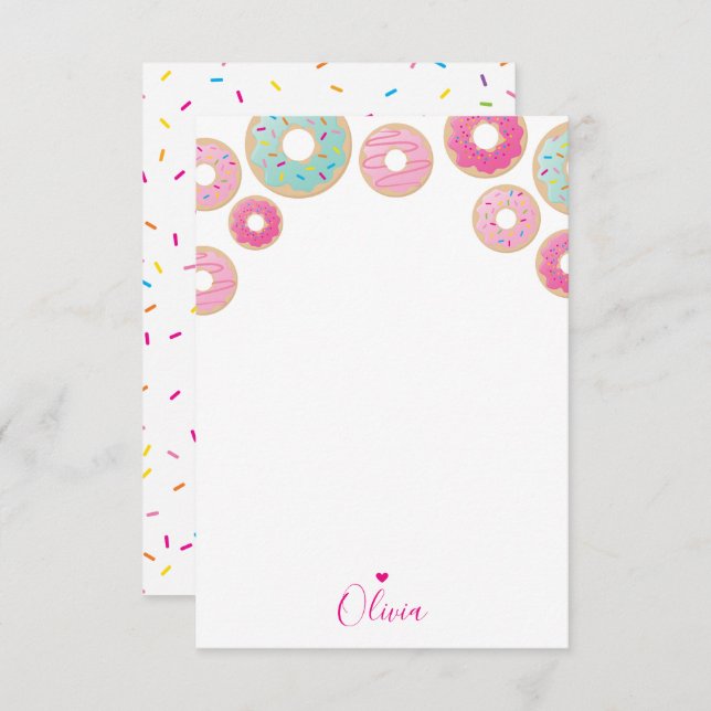 DONUT NOTE PAPER cute colourful teacher thank you Invitation (Front/Back)