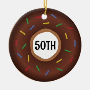 DONUT ORNAMENT 50TH BIRTHDAY OR ANNIVERSARY