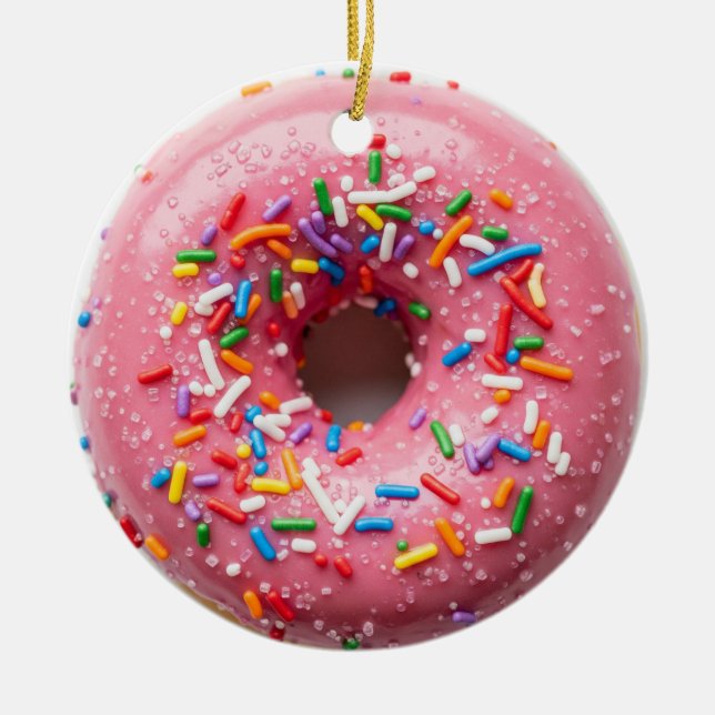 DONUT ORNAMENT PINK WITH SPRINKLES (Front)
