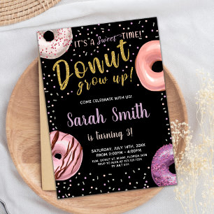 Donut Parties scintillant Ombre Donut Invitations 