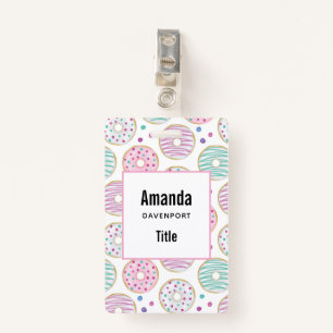 Donut Pattern Cute Colorful Badge